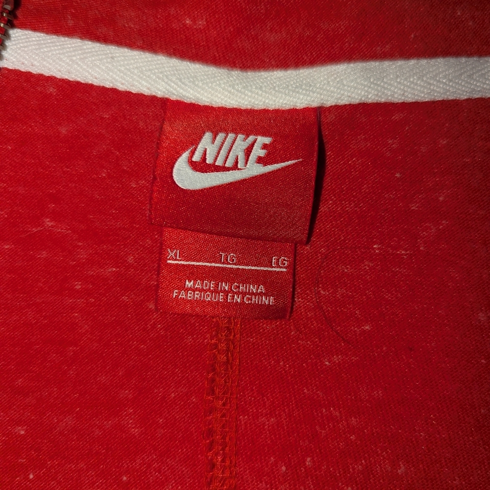 Vintage Nike Red Tag Women's XL Full Zip Red Hanover Basketball Hoodie Jacket - Picture 4 of 6